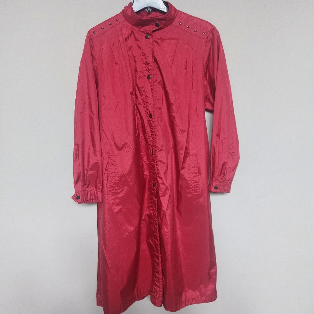 VINTAGE J. Gallery Coat Red Waterproof Size 13/14